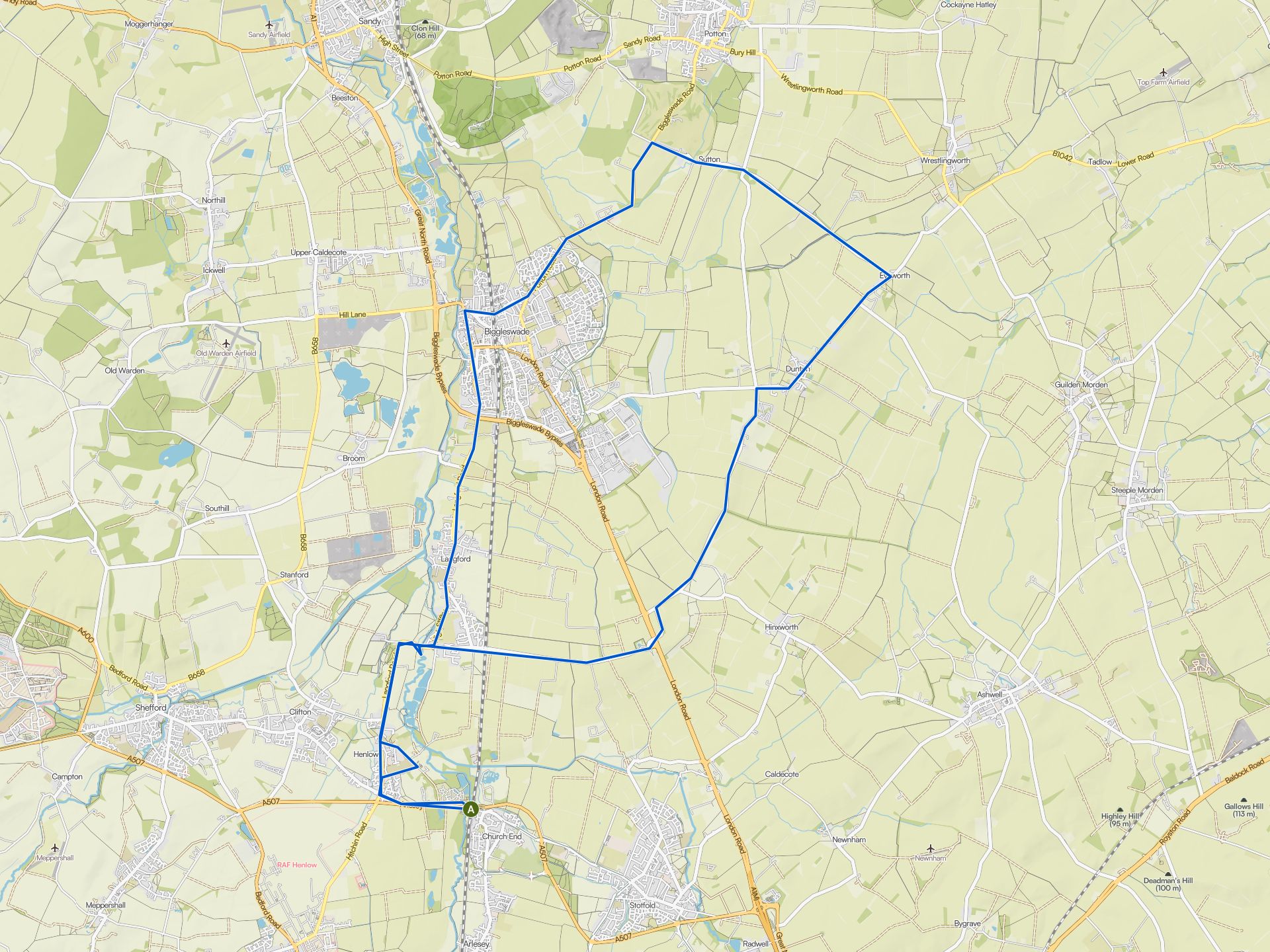 The best cycling routes around Henlow | Komoot